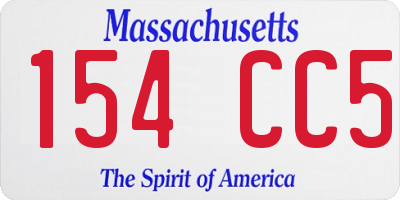 MA license plate 154CC5