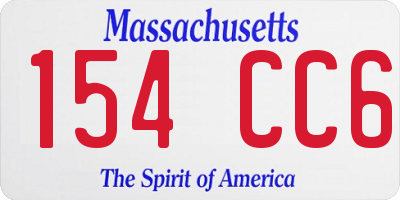 MA license plate 154CC6