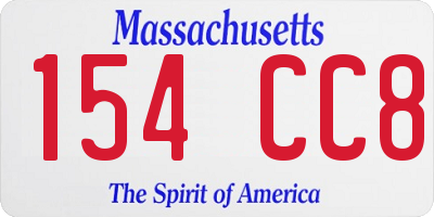 MA license plate 154CC8