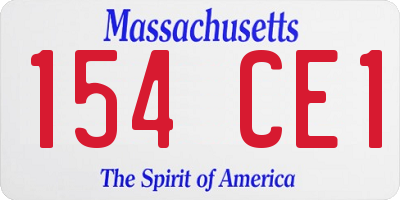 MA license plate 154CE1