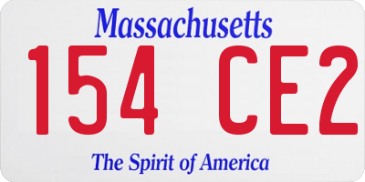 MA license plate 154CE2