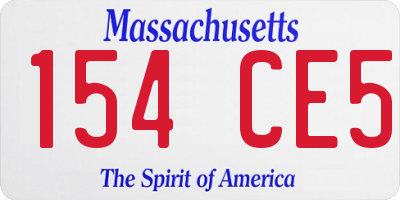 MA license plate 154CE5
