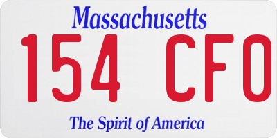 MA license plate 154CF0