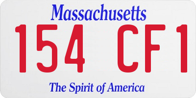 MA license plate 154CF1