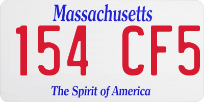 MA license plate 154CF5