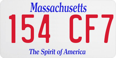 MA license plate 154CF7