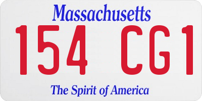 MA license plate 154CG1