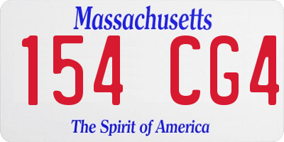 MA license plate 154CG4