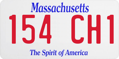 MA license plate 154CH1