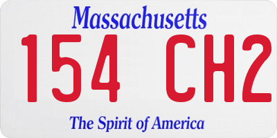 MA license plate 154CH2