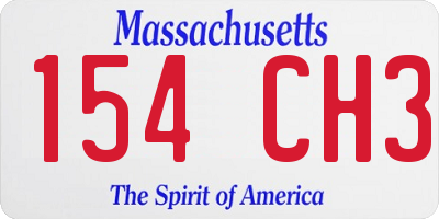 MA license plate 154CH3