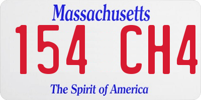 MA license plate 154CH4
