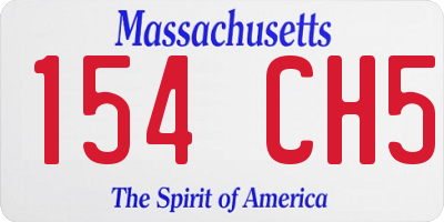 MA license plate 154CH5