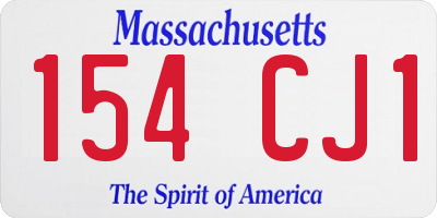 MA license plate 154CJ1