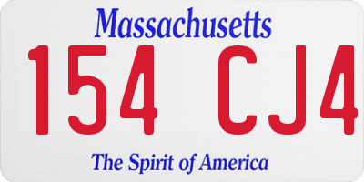 MA license plate 154CJ4