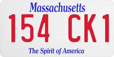 MA license plate 154CK1