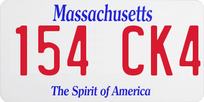 MA license plate 154CK4