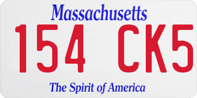 MA license plate 154CK5