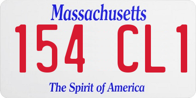 MA license plate 154CL1