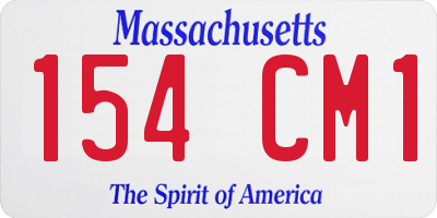 MA license plate 154CM1