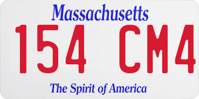 MA license plate 154CM4
