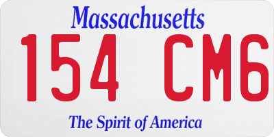 MA license plate 154CM6