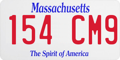 MA license plate 154CM9