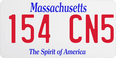 MA license plate 154CN5