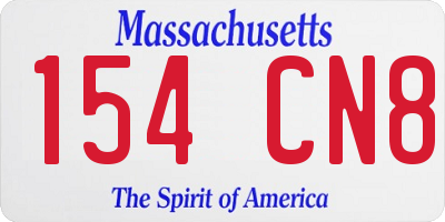 MA license plate 154CN8
