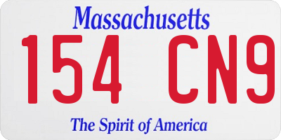 MA license plate 154CN9
