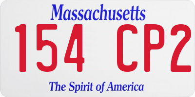 MA license plate 154CP2