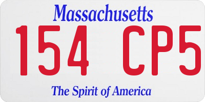 MA license plate 154CP5