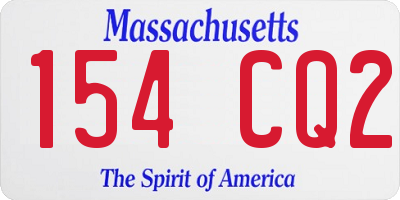 MA license plate 154CQ2