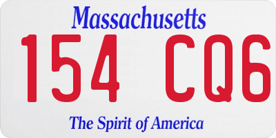 MA license plate 154CQ6