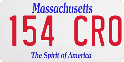 MA license plate 154CR0