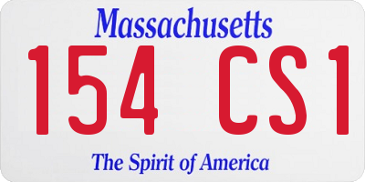 MA license plate 154CS1