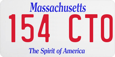 MA license plate 154CT0