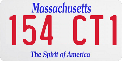 MA license plate 154CT1