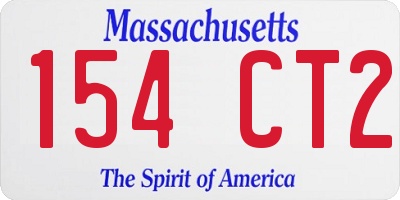 MA license plate 154CT2