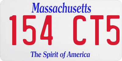 MA license plate 154CT5