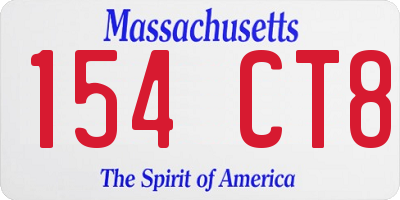 MA license plate 154CT8