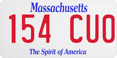 MA license plate 154CU0