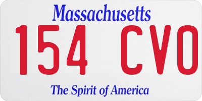 MA license plate 154CV0