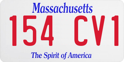 MA license plate 154CV1