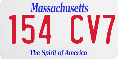 MA license plate 154CV7