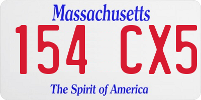 MA license plate 154CX5