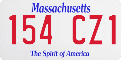 MA license plate 154CZ1