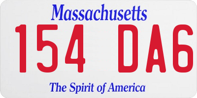 MA license plate 154DA6