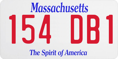 MA license plate 154DB1
