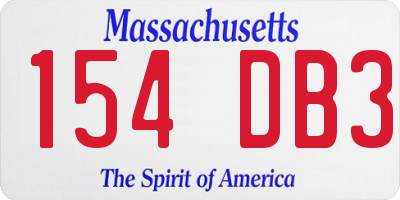 MA license plate 154DB3